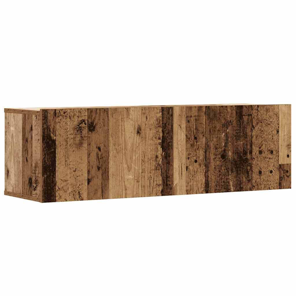 væghængte tv-skabe 3 stk. 100x30x30 cm antikt træ
