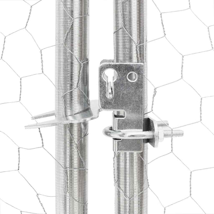 Udendørs hundegård med løbegård 8x2x1,5 m Galvaniseret stål