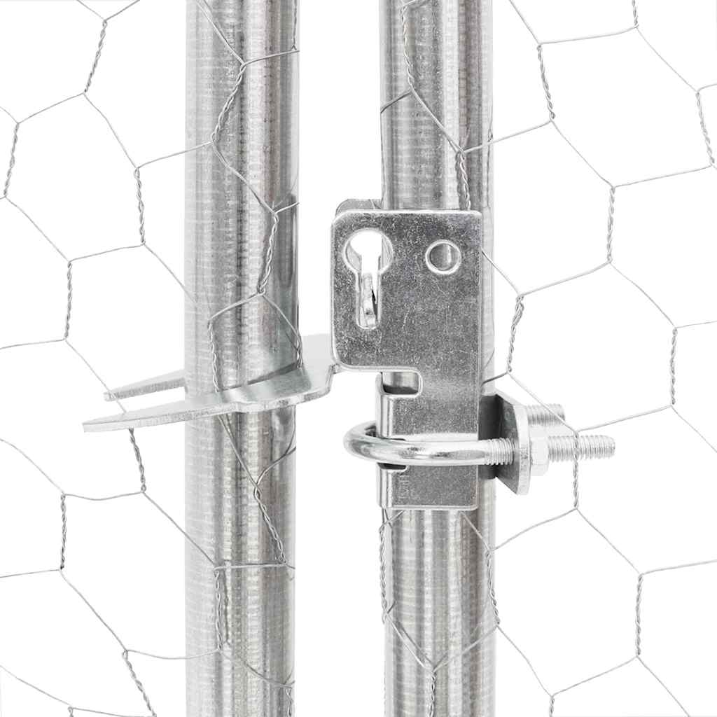 Udendørs hundegård med løbegård 6x3x1,9 m Galvaniseret stål