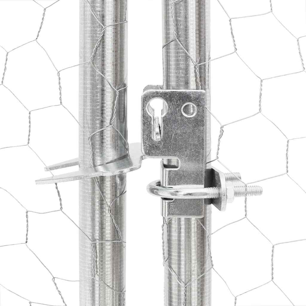 Udendørs hundegård med løbegård 7x3x1,9 m Galvaniseret stål