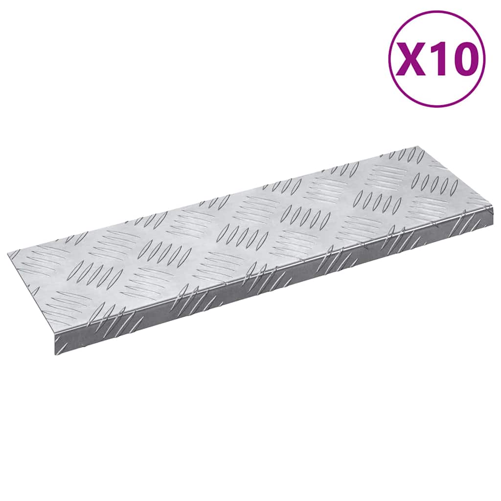 Checker plader 10 pcs Sølv 60 x 18 cm Aluminium