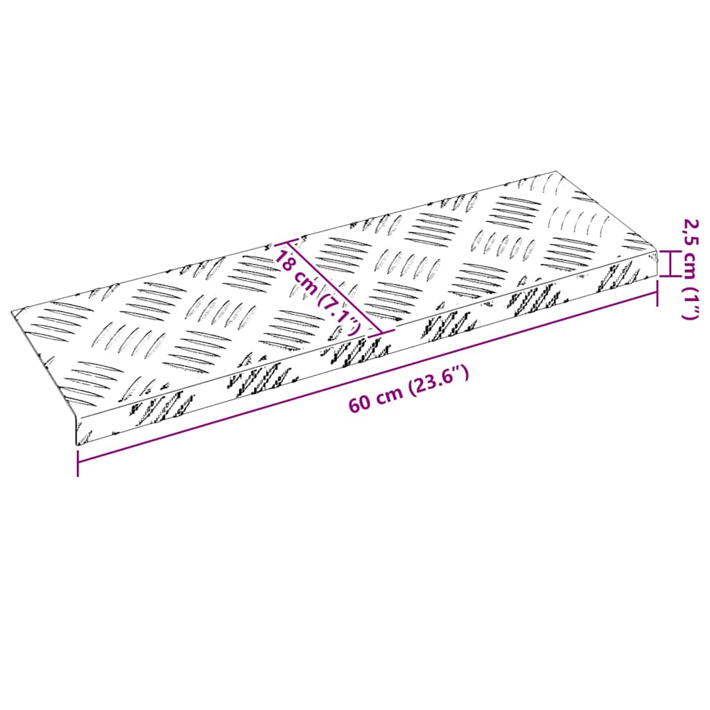 Checker plader 10 pcs Sølv 60 x 18 cm Aluminium