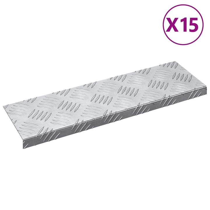 Checker plader 15 pcs Sølv 60 x 18 cm Aluminium