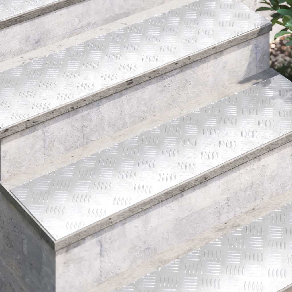 Checker plader 4 pcs Sølv 100 x 25 cm Aluminium