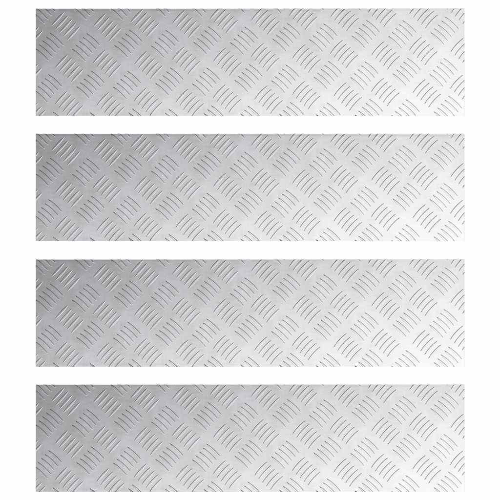 Checker plader 4 pcs Sølv 100 x 25 cm Aluminium