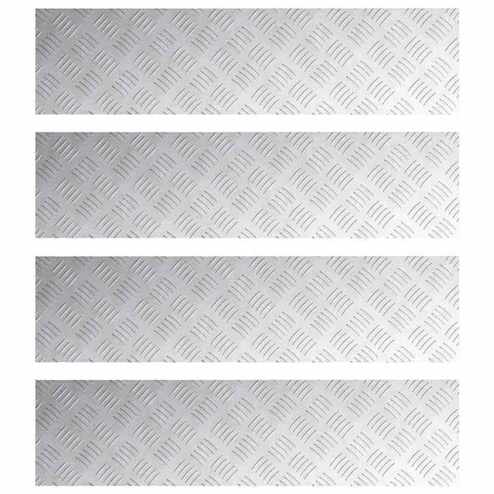Checker plader 4 pcs Sølv 100 x 25 cm Aluminium