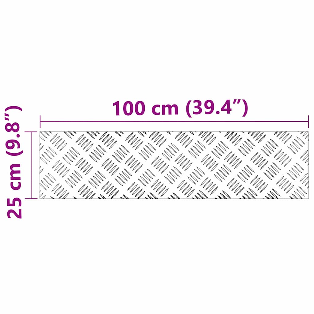 Checker plader 4 pcs Sølv 100 x 25 cm Aluminium