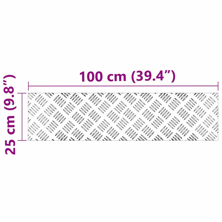 Checker plader 4 pcs Sølv 100 x 25 cm Aluminium
