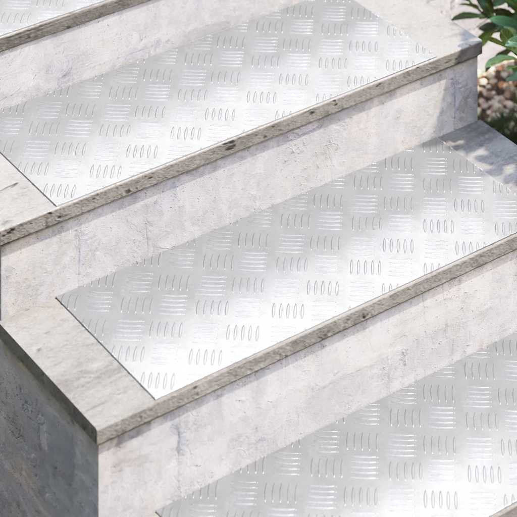 Checker plader 4 pcs Sølv 80 x 30 cm Aluminium