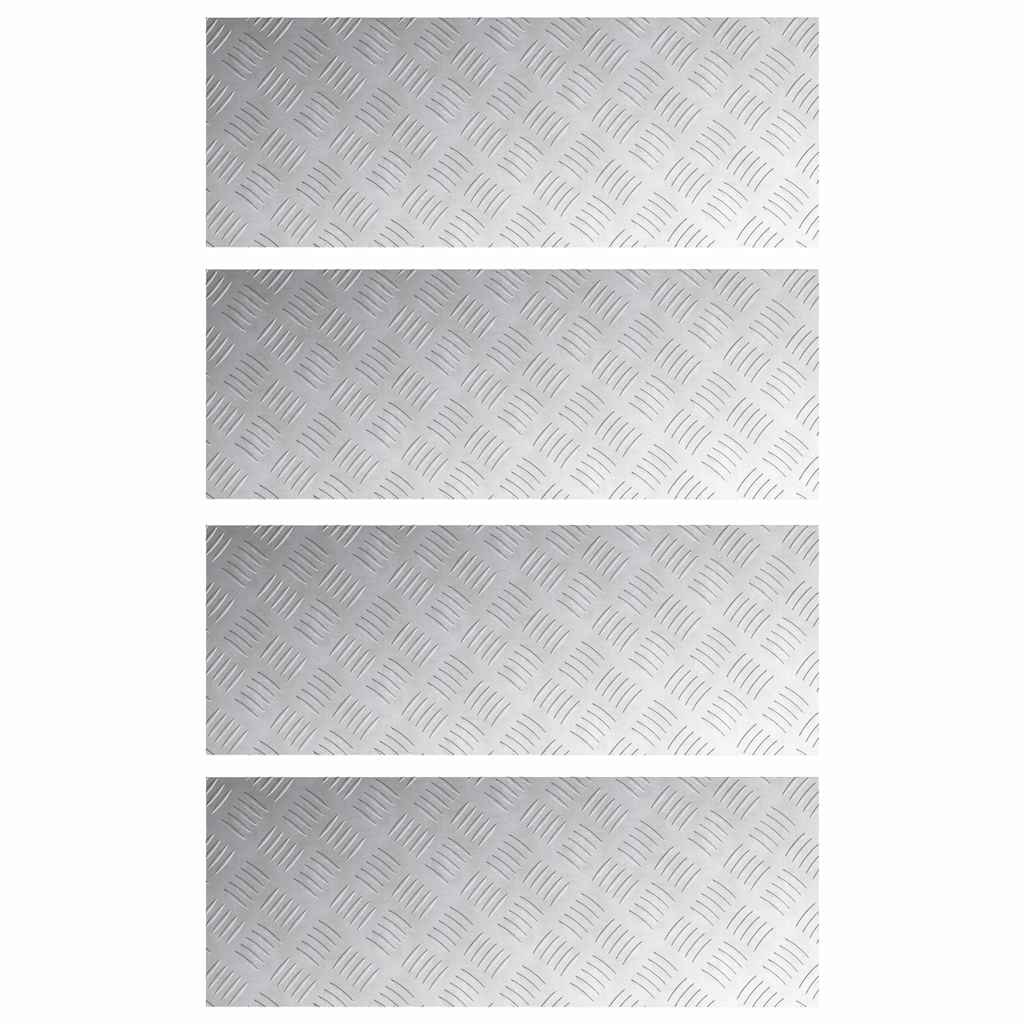 Checker plader 4 pcs Sølv 80 x 30 cm Aluminium