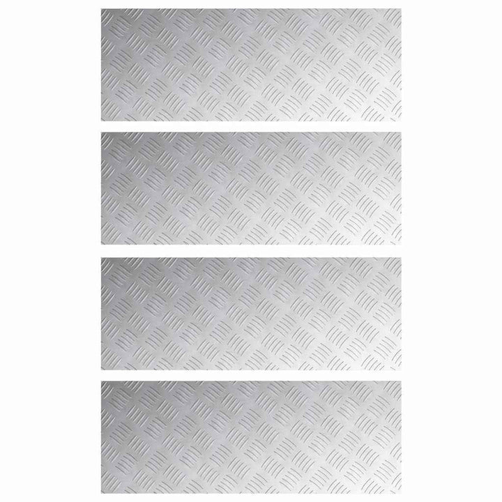 Checker plader 4 pcs Sølv 80 x 30 cm Aluminium