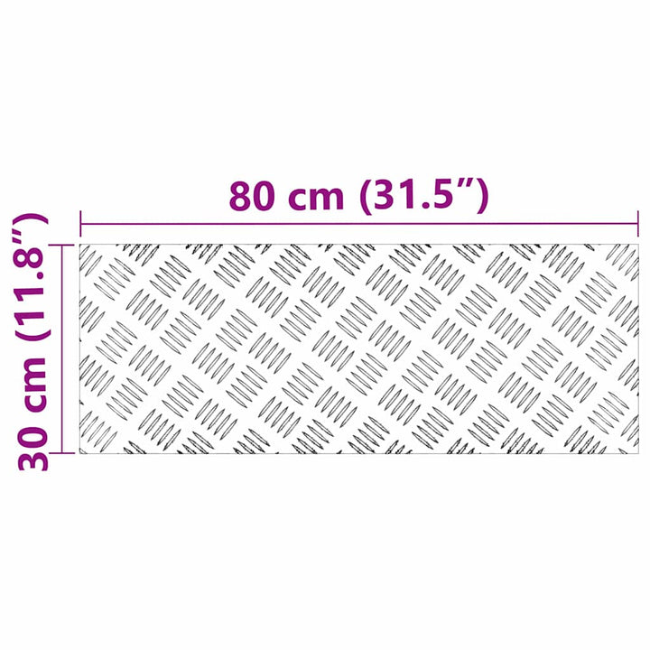 Checker plader 4 pcs Sølv 80 x 30 cm Aluminium