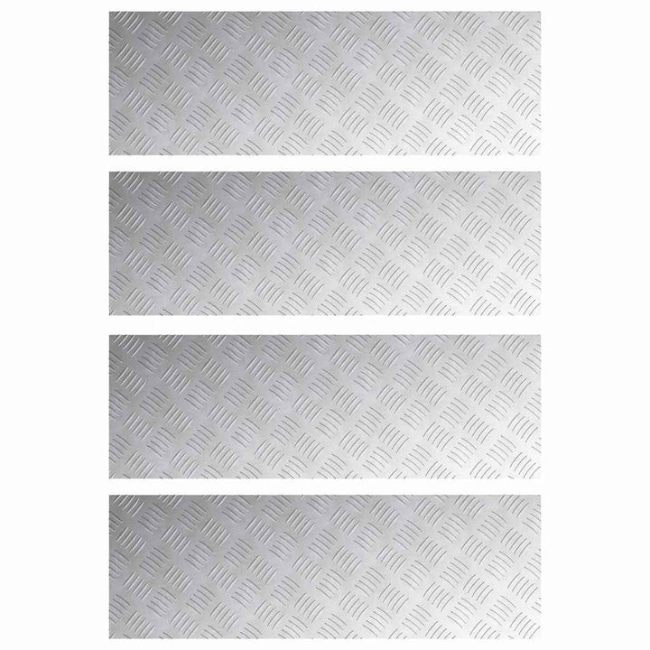 Checker plader 4 pcs Sølv 90 x 30 cm Aluminium
