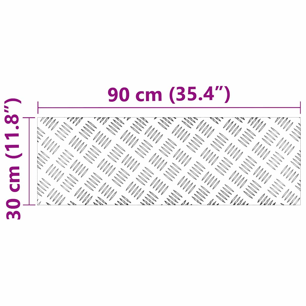 Checker plader 4 pcs Sølv 90 x 30 cm Aluminium