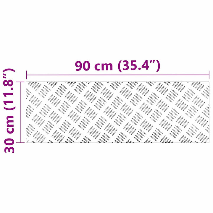 Checker plader 4 pcs Sølv 90 x 30 cm Aluminium