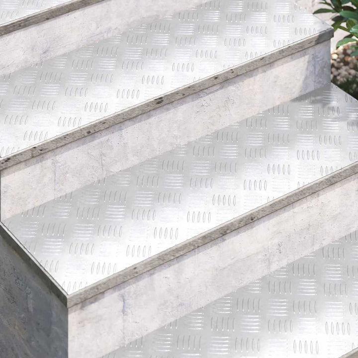 Checker plader 4 pcs Sølv 100 x 30 cm Aluminium