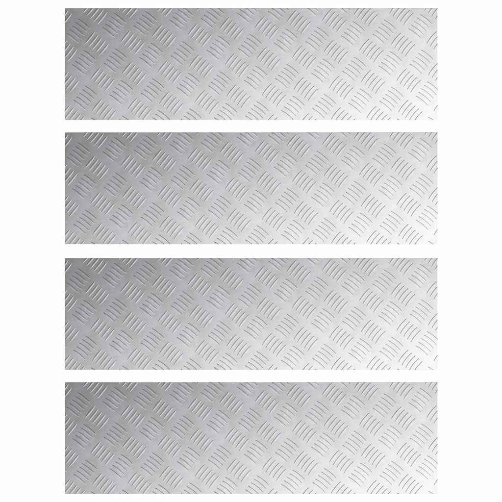 Checker plader 4 pcs Sølv 100 x 30 cm Aluminium