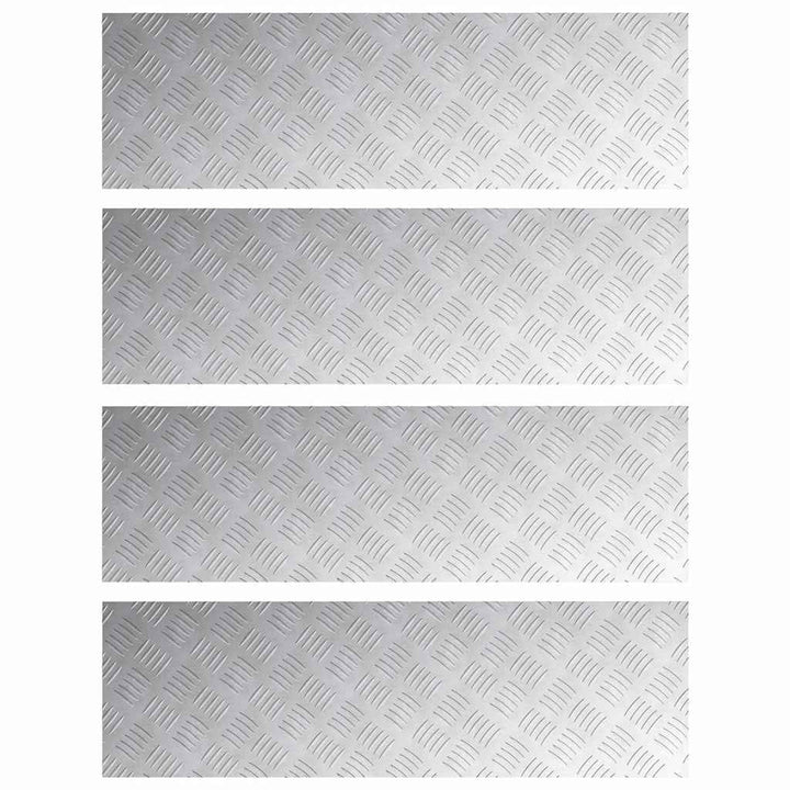 Checker plader 4 pcs Sølv 100 x 30 cm Aluminium