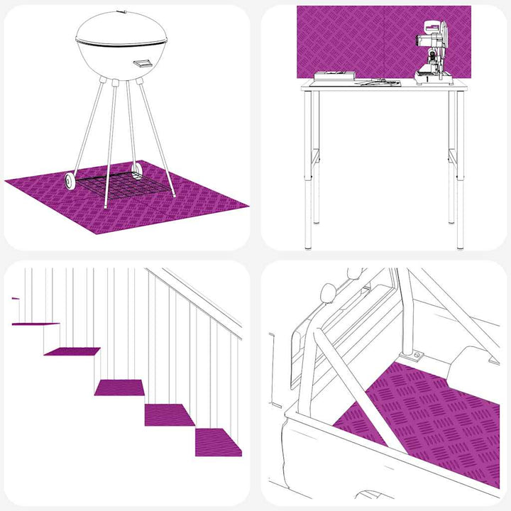 Checker plader 4 pcs Sølv 100 x 30 cm Aluminium