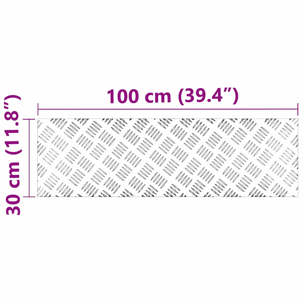 Checker plader 4 pcs Sølv 100 x 30 cm Aluminium
