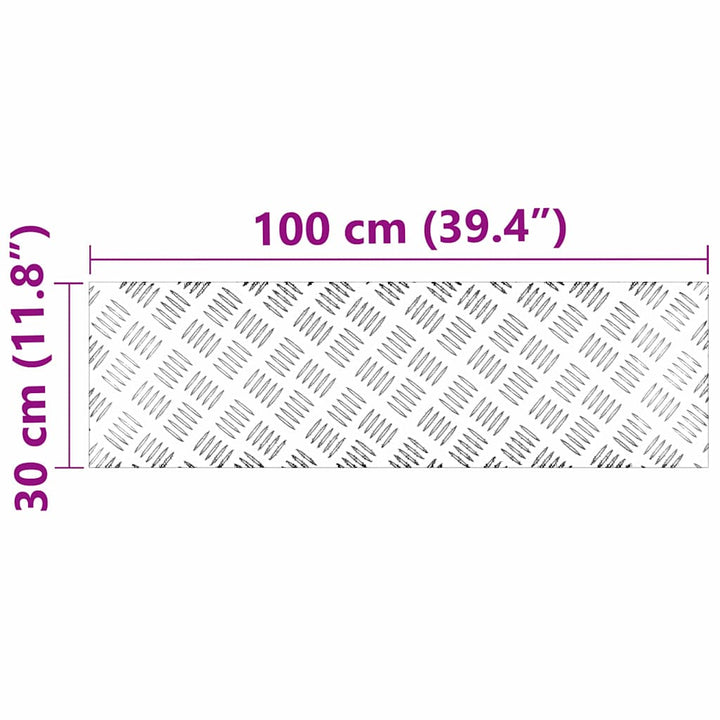 Checker plader 4 pcs Sølv 100 x 30 cm Aluminium