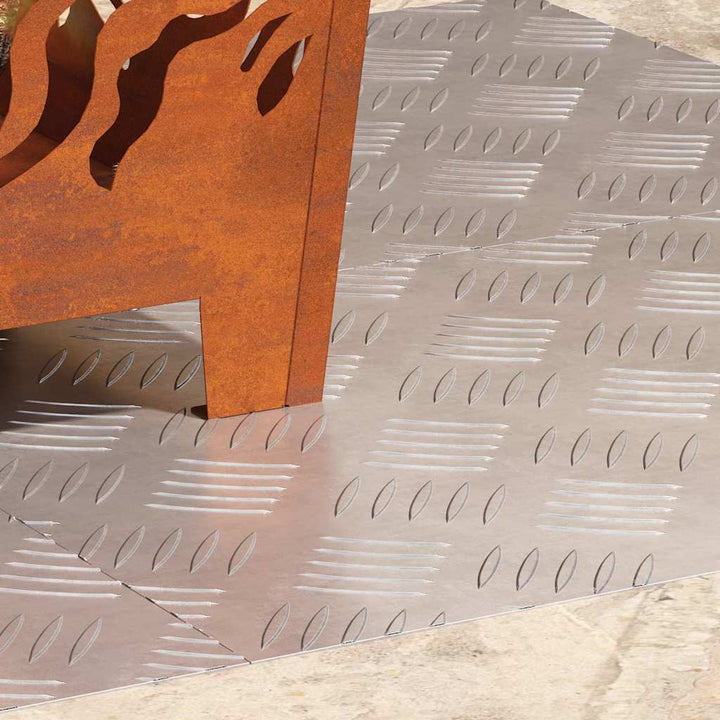Checker plader 4 pcs Sølv 60 x 40 cm Aluminium