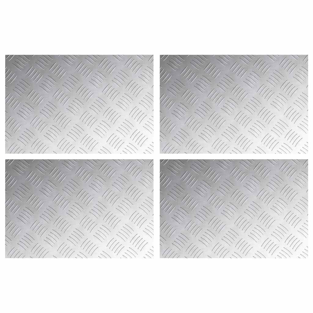 Checker plader 4 pcs Sølv 60 x 40 cm Aluminium