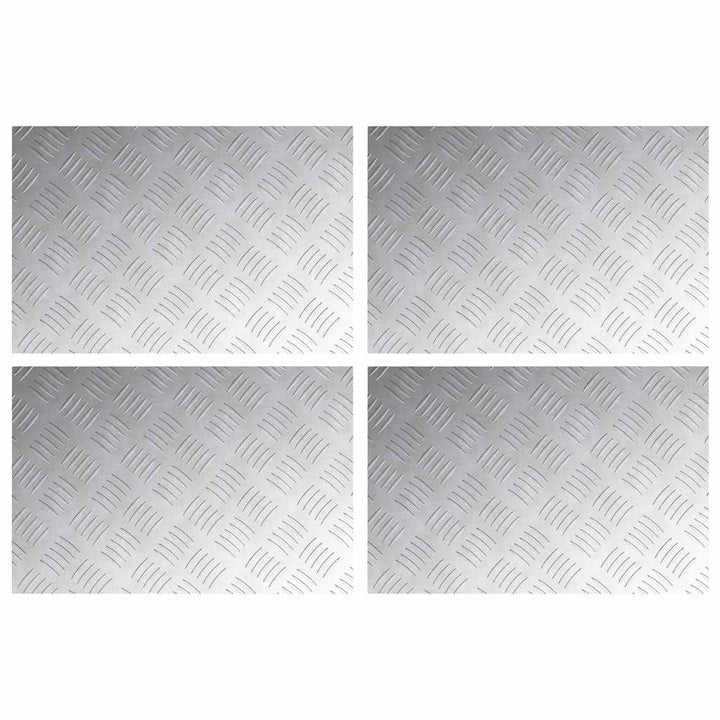 Checker plader 4 pcs Sølv 60 x 40 cm Aluminium