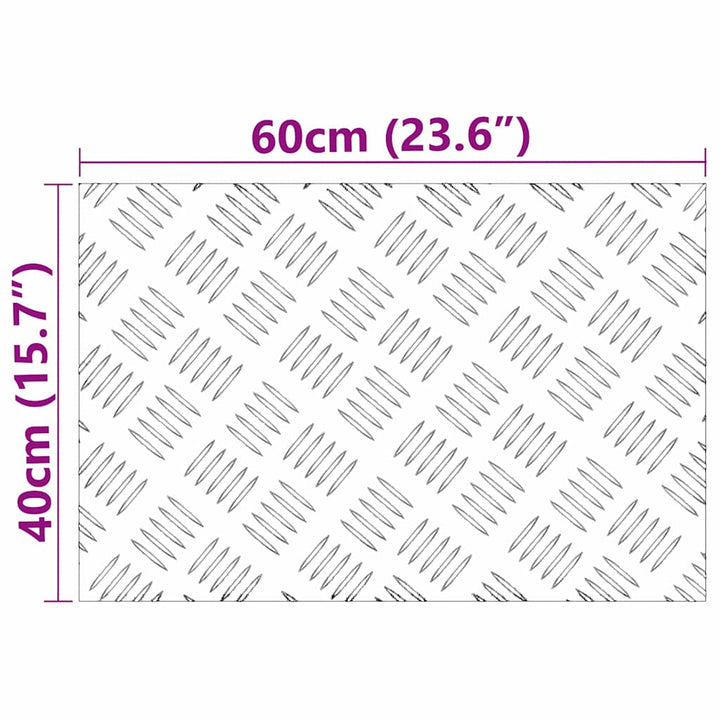 Checker plader 4 pcs Sølv 60 x 40 cm Aluminium