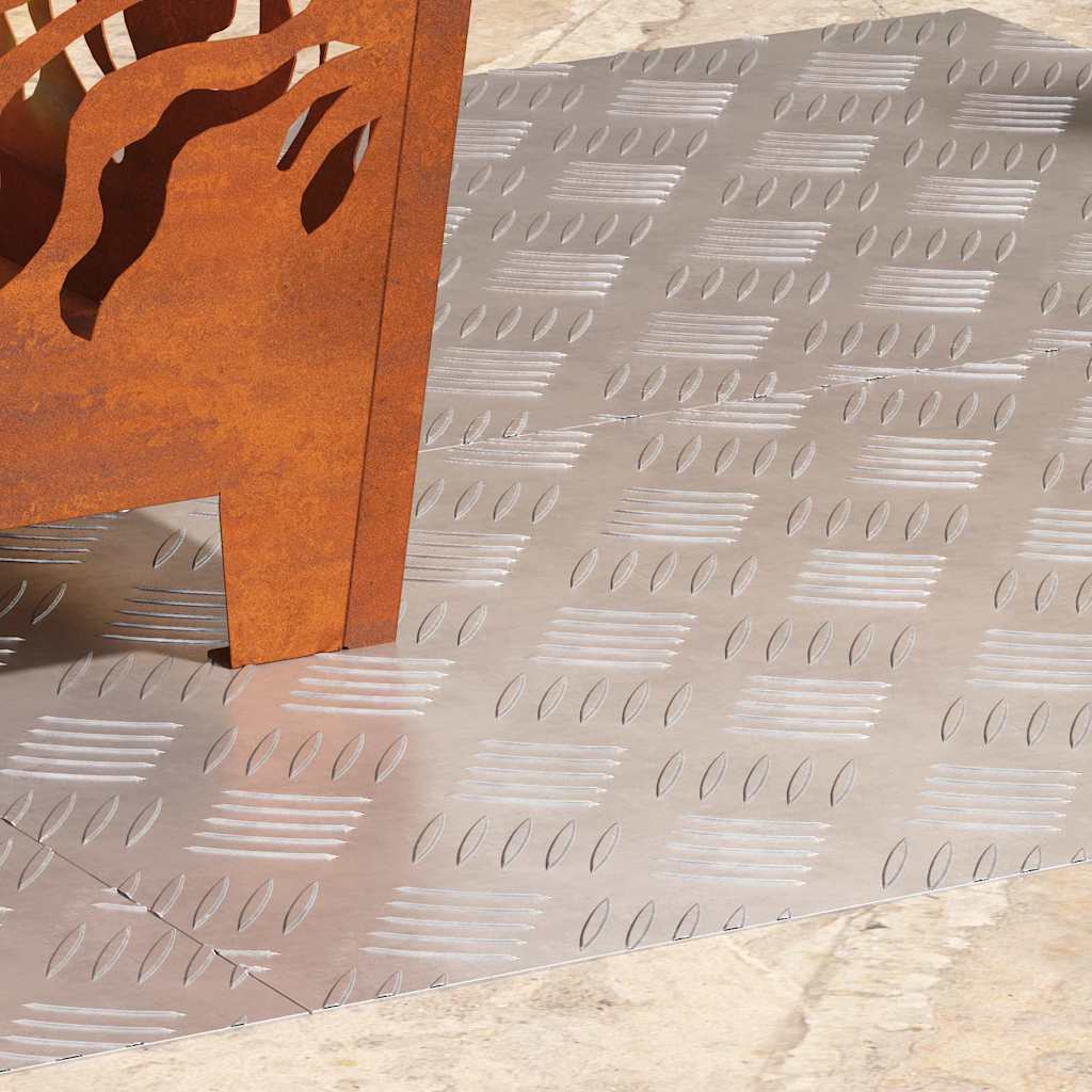 Checker plader 4 pcs Sølv 70 x 40 cm Aluminium