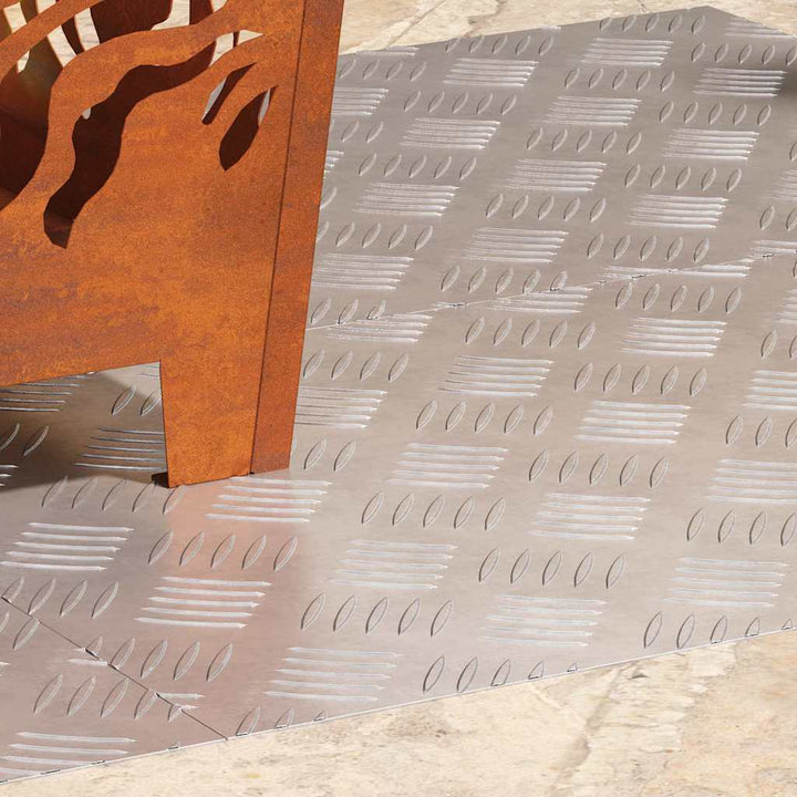 Checker plader 4 pcs Sølv 70 x 40 cm Aluminium