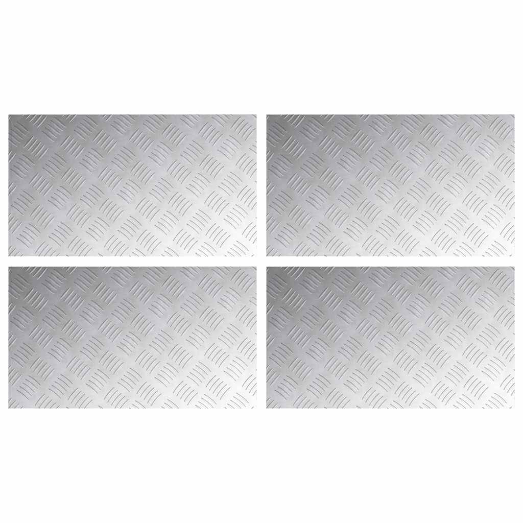 Checker plader 4 pcs Sølv 70 x 40 cm Aluminium