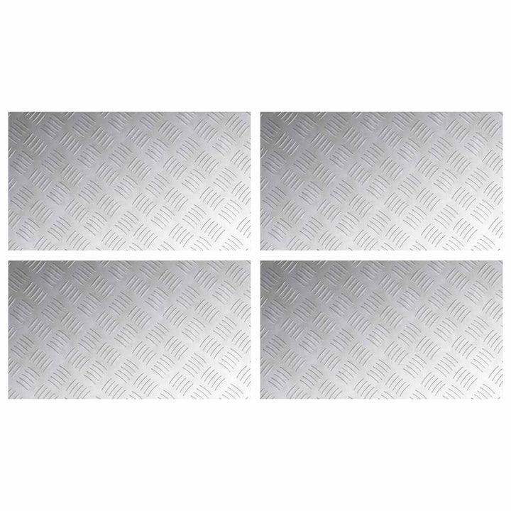 Checker plader 4 pcs Sølv 70 x 40 cm Aluminium