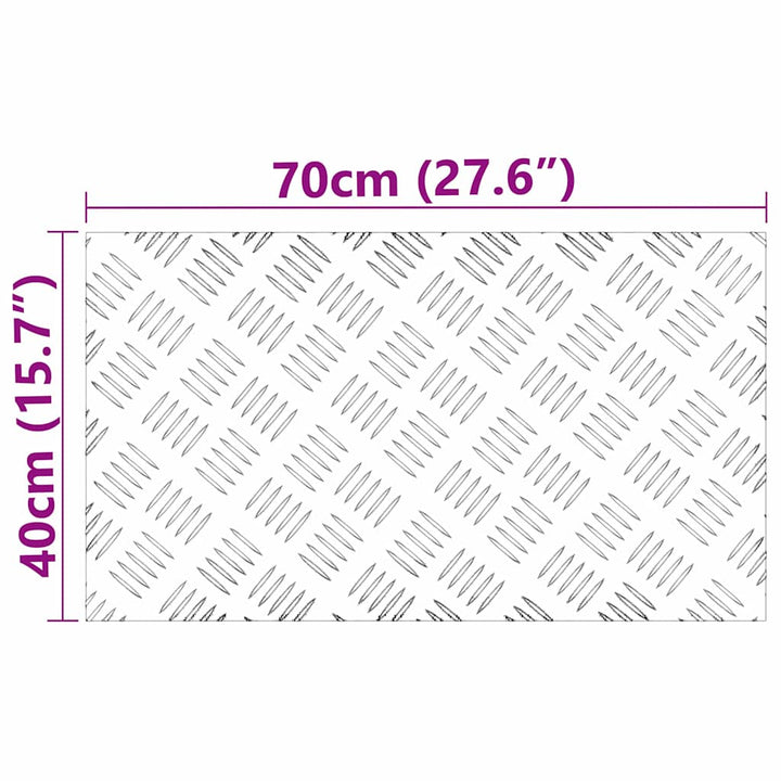 Checker plader 4 pcs Sølv 70 x 40 cm Aluminium