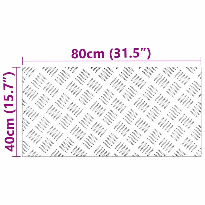Checker plader 4 pcs Sølv 80 x 40 cm Aluminium