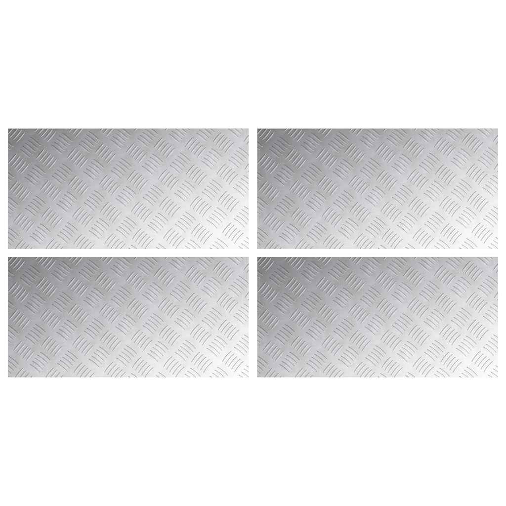 Checker plader 4 pcs Sølv 80 x 40 cm Aluminium