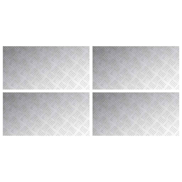 Checker plader 4 pcs Sølv 80 x 40 cm Aluminium