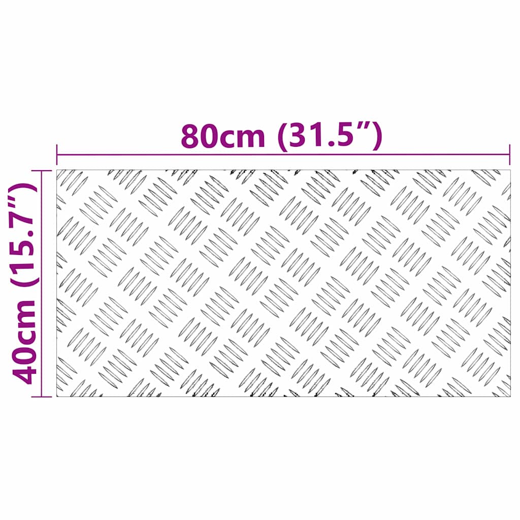 Checker plader 4 pcs Sølv 80 x 40 cm Aluminium