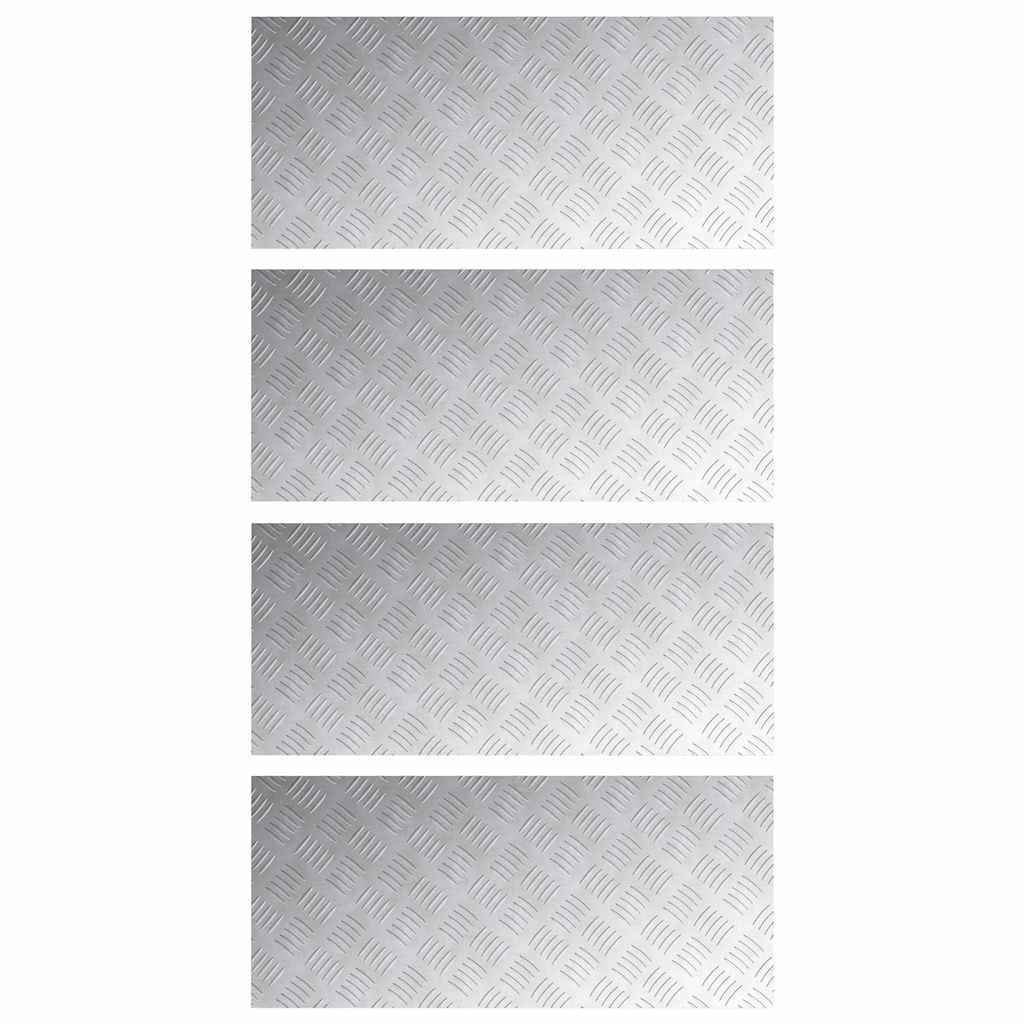 Checker plader 4 pcs Sølv 90 x 40 cm Aluminium