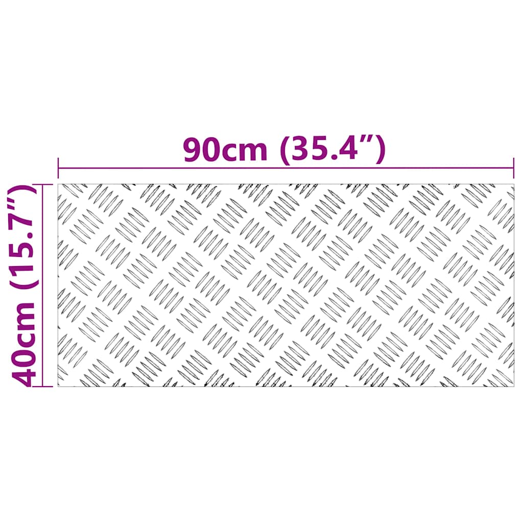 Checker plader 4 pcs Sølv 90 x 40 cm Aluminium