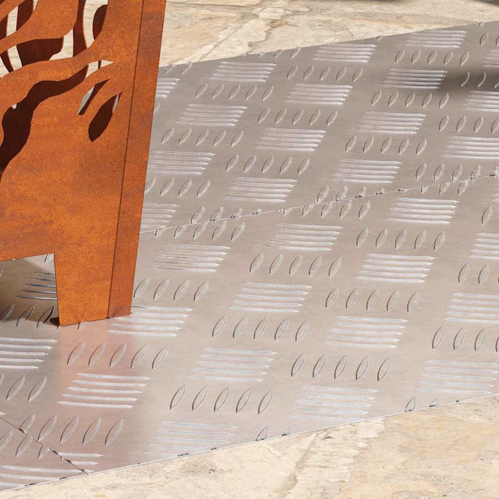 Checker plader 4 pcs Sølv 90 x 40 cm Aluminium