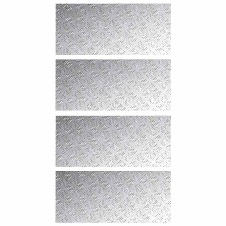 Checker plader 4 pcs Sølv 90 x 40 cm Aluminium