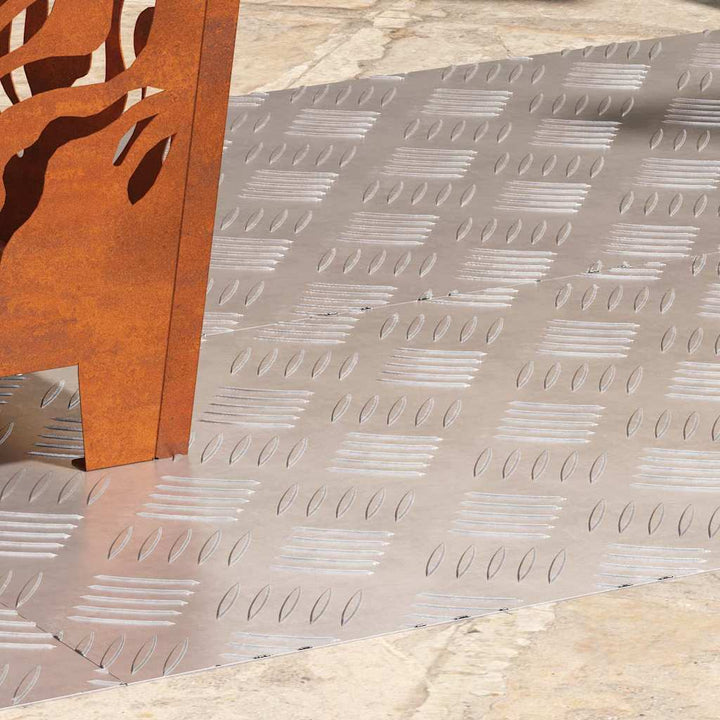 Checker plader 4 pcs Sølv 100 x 40 cm Aluminium