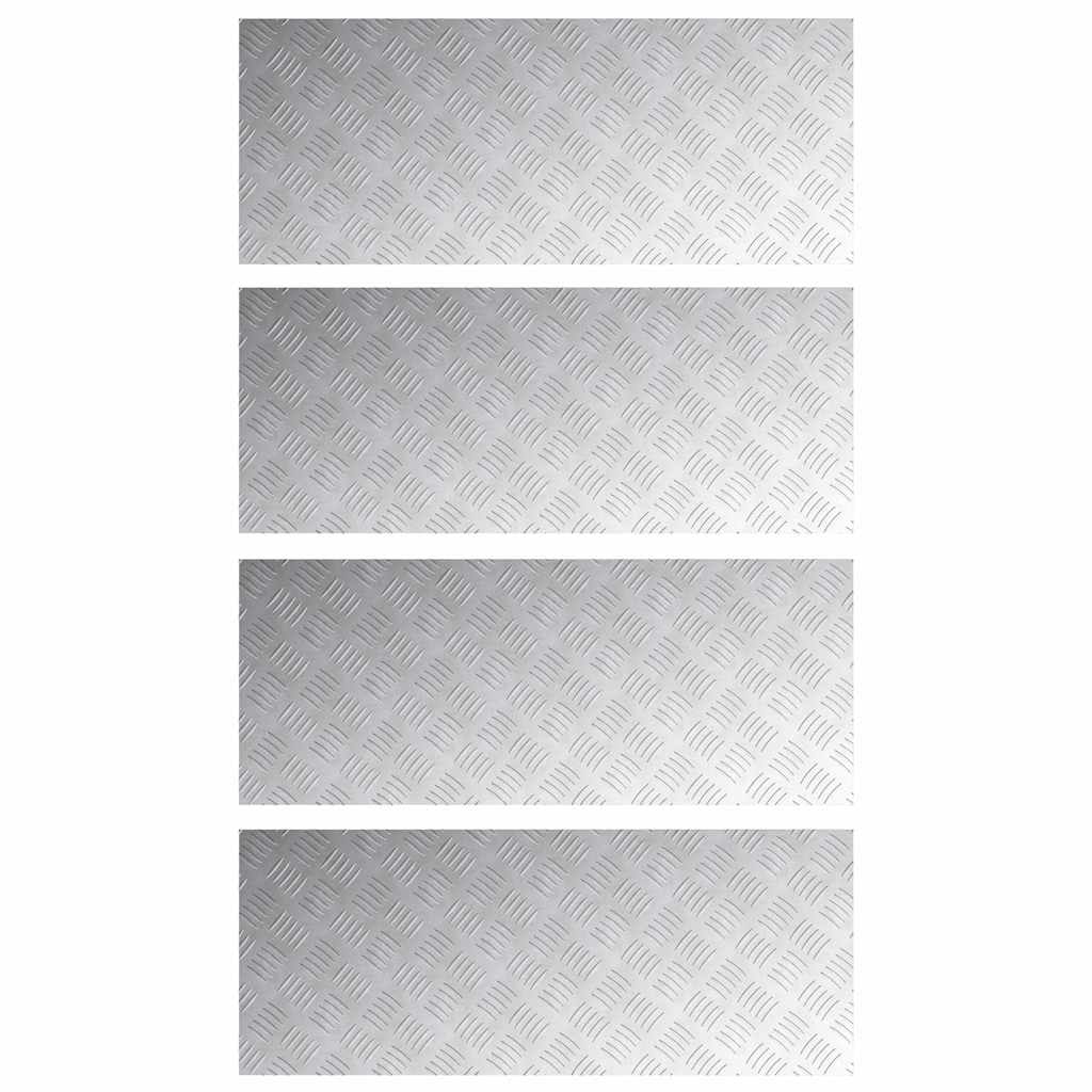Checker plader 4 pcs Sølv 100 x 40 cm Aluminium