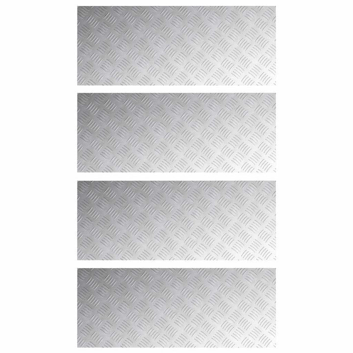 Checker plader 4 pcs Sølv 100 x 40 cm Aluminium