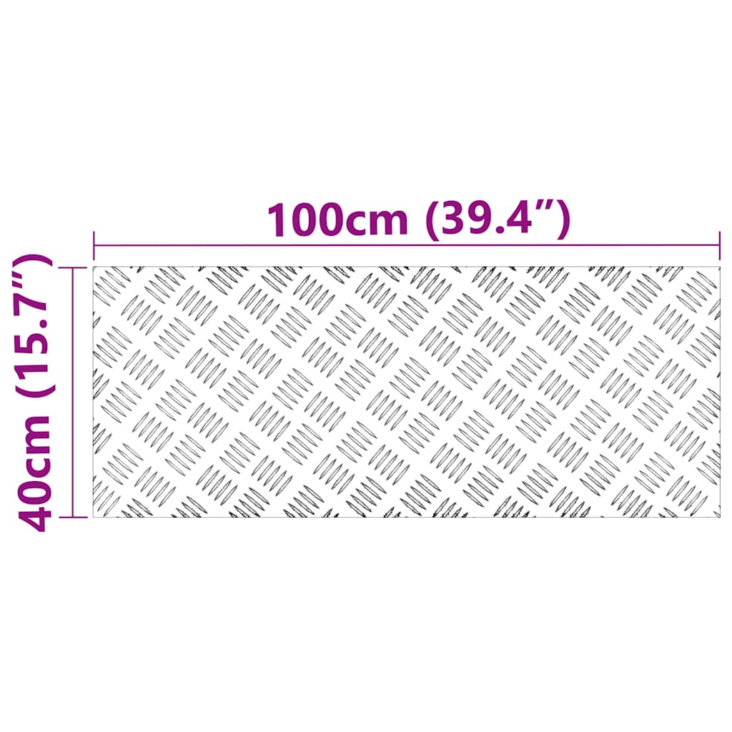 Checker plader 4 pcs Sølv 100 x 40 cm Aluminium