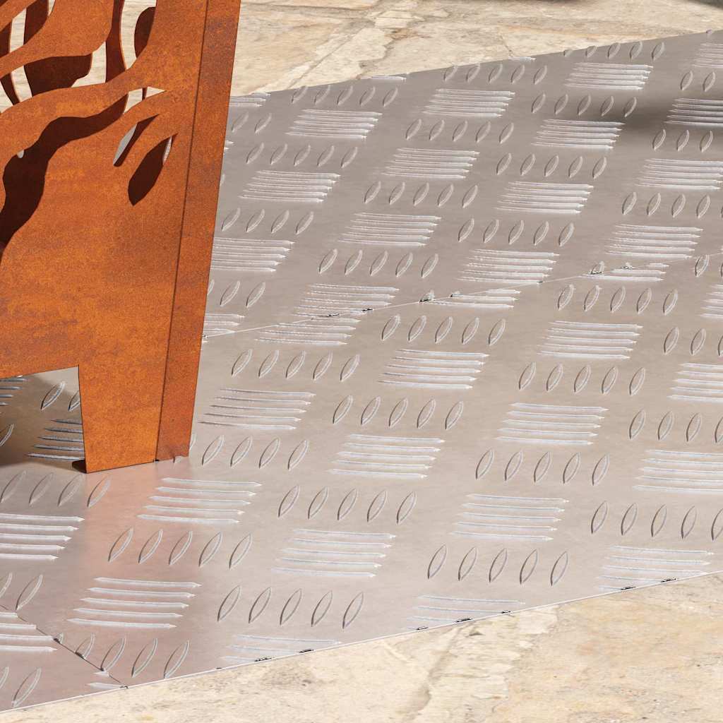 Checker plader 4 pcs Sølv 100 x 40 cm Aluminium