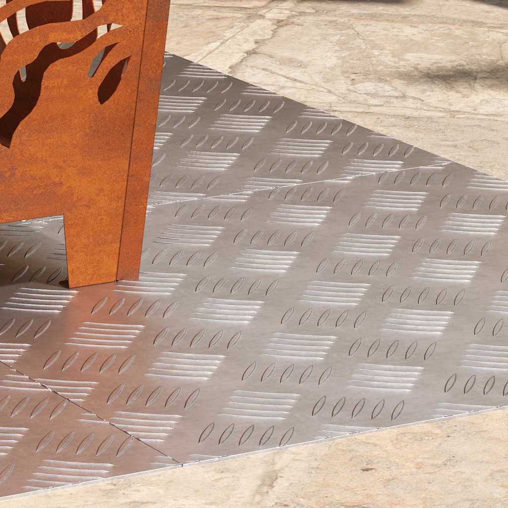 Checker plader 4 pcs Sølv 50 x 50 cm Aluminium