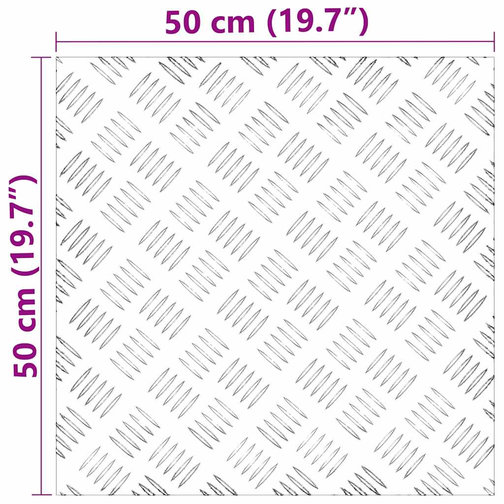 Checker plader 4 pcs Sølv 50 x 50 cm Aluminium