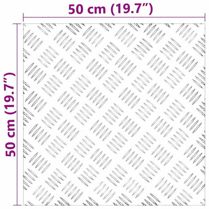 Checker plader 4 pcs Sølv 50 x 50 cm Aluminium